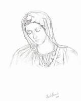 Blessed Mary Pencil Coloring Virgin Sketch Pages Choose Board Template Drawings sketch template