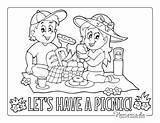 Summer Coloring Pages Picnic Printable Kids Easy Pdf Adults sketch template