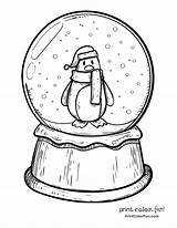 Penguin Kar Boyama Cartoon Malvorlagen Schneekugel Okul Desenhos Pinguin Snowglobe Küresi Globes Schneekugeln Malen Oncesi Reindeer Muster παιδικες Weihnachtsgeschenke sketch template