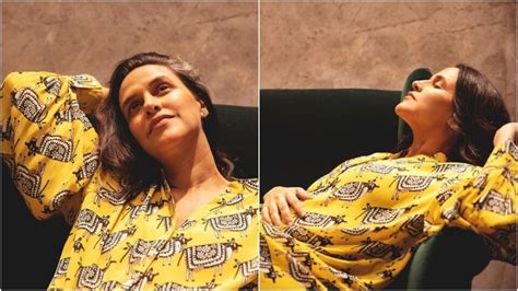 pregnant neha dhupia s ₹8k printed oversized shirt is a perfect outfit