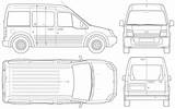 Transit Ford Connect Blueprints 2005 Van Minivan Outlines Car Source sketch template