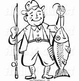 Clipart Fisher Man Fisherman Clip Clipground Holding Old sketch template
