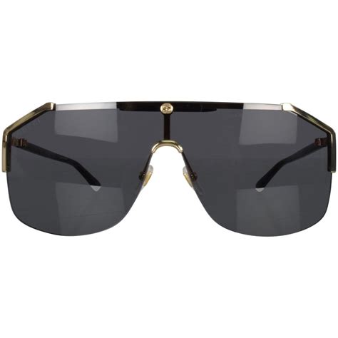 gucci sunglasses black gold angled frame sunglasses men from