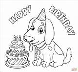 Birthday Coloring Happy Dog Pages Printable Color Print Supercoloring Kids Dogs Cake Drawing Colorings sketch template