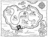 Treasure Map Coloring Kids Pirate Library Clipart Pages sketch template