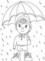 Coloring Rain Pages Raincoat Spring Noddy Umbrella Cartoon Getcolorings Colouring Printable Rainy Walking Choose Board Sheet sketch template