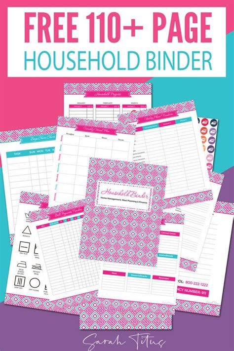 home management binder printables printable word searches