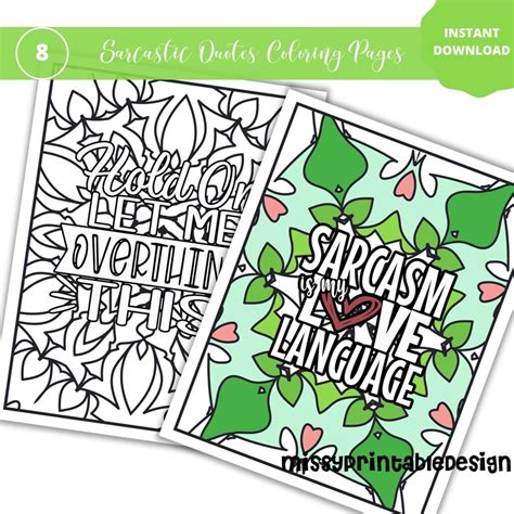 sarcastic sassy snarky quotes coloring pages adult coloring etsy