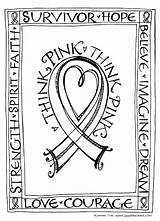Cancer Coloring Pages Pink Breast Ribbon Think Zenspirations Printable Downloadable Calligraphy Awareness Color Card October Colouring Month Kids Ribbons Colors sketch template