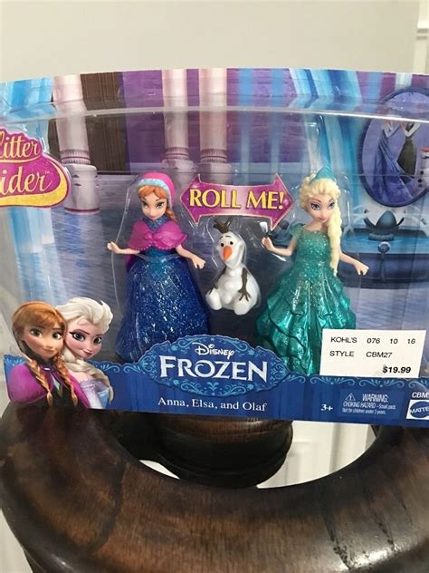 Mattel Disney Frozen Glitter Glider Elsa Anna Olaf Doll Set Magiclip New