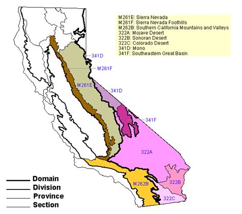 Ecological Subsections Of California Sections