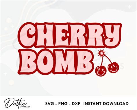 cherry bomb svg png dxf explosive cherries funky sublimation etsy