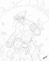 Jin Kazama Tekken Coloring Template Sketch sketch template