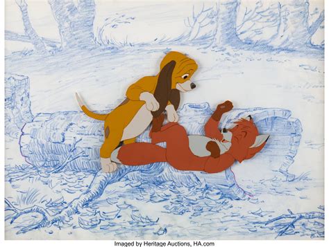 The Fox And The Hound Tod And Copper Production Cel And Background