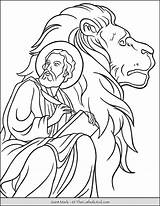 Mark Coloring Lion Saint Pages Kids Thecatholickid Catholic Bible Gospel Depicted Saints sketch template
