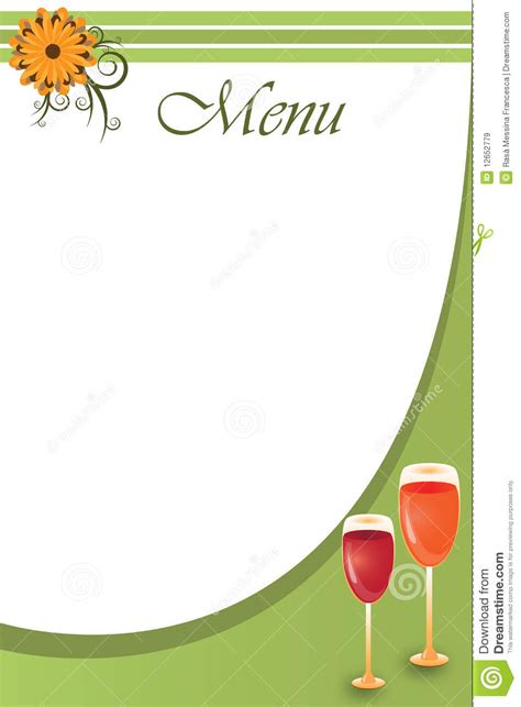 background menu template vector stock vector illustration  flyer green