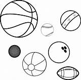 Balls Coloring Clipart Book Sports Basketball Clip Game Ball Baseball Clker Large Transparent Drawing Pixabay Vector Cliparts Webstockreview sketch template
