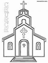 Church Coloring Drawing Simple Pages Printable Building Template Sketch Drawings Paintingvalley Templates Popular Old sketch template