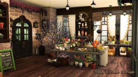 rubys home design parisian flower shop  cc sims  downloads