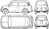 500 Fiat Giardiniera Car Blueprint Coloring Sketch 1960 Drawing Template Vintage sketch template
