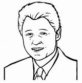 Coloring Clinton Bill Pages Famous People Presidents Choose Board sketch template