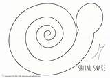 Spiral Snake Animal sketch template