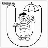 Kolorowanki Alfabet Dzieci Sezamkowa Ulica Angielski Kolorowanka Umbrella Druku Czasdzieci sketch template