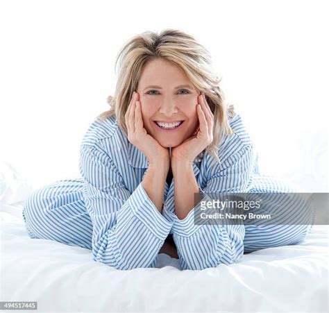 Mature Woman Bed One Person Looking At Camera Photos And Premium High