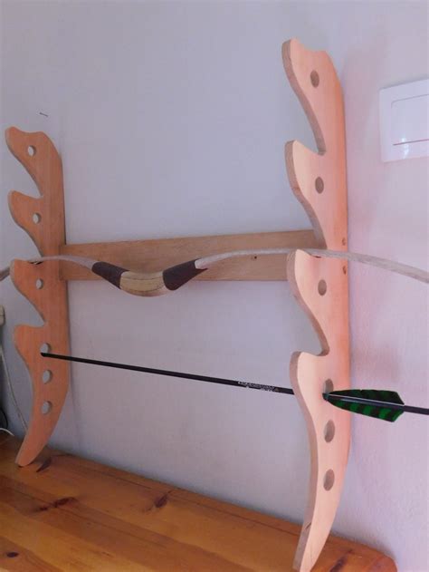 traditional wooden bow  arrow rack   bows etsy