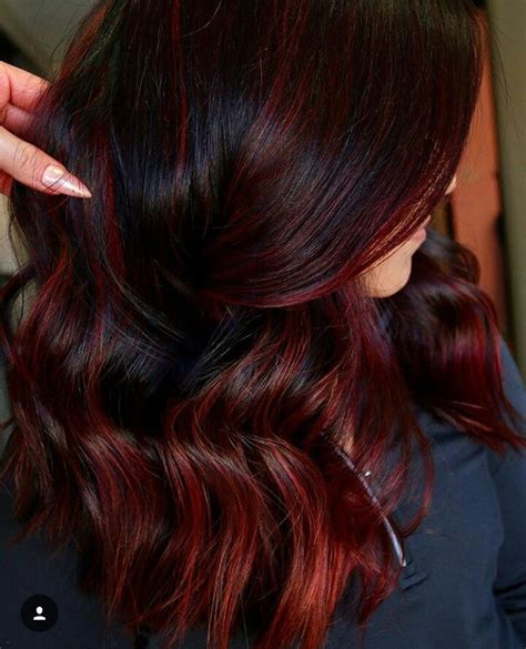 pin  eve korhonen  hairstyles red highlights  brown hair dying hair red dying hair