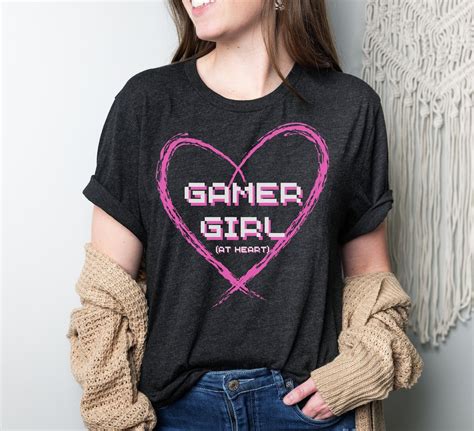 Gamer Girl At Heart T Shirt Gamer Girl Tee Gamer Girl Shirt Etsy