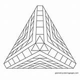 Pyramid Pyramide Geometry Pattern Coloringhome sketch template