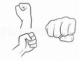 Fists Pugno Clenched Gesture Hände Fingers Enhance Reproduce Pounding Disegnare sketch template
