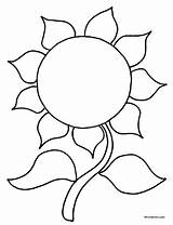 Sunflower Leaf Template Printable Coloring Clip sketch template