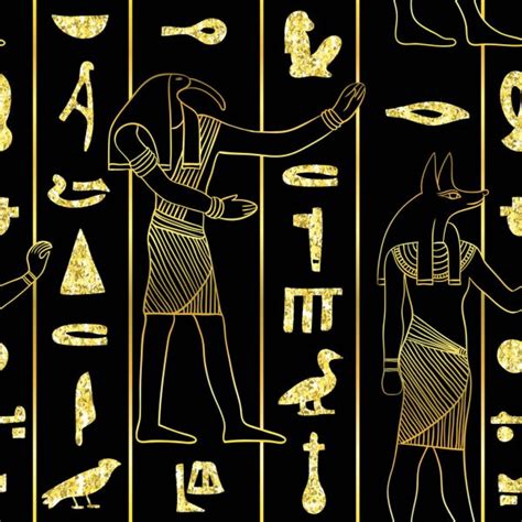 Egyptian Gods And Pharaohs Seamless Pattern Ancient Egypt