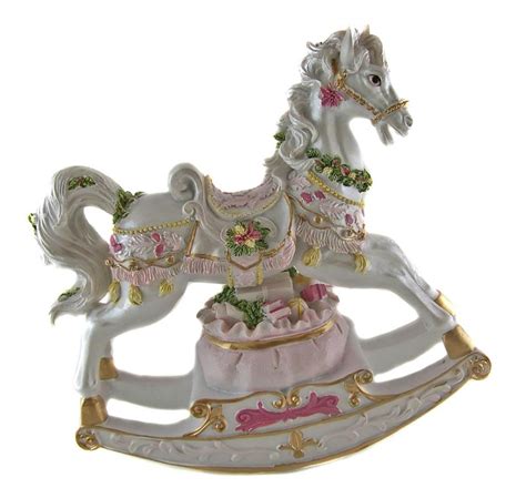 classic musical carousel rocking horse  box porcellana
