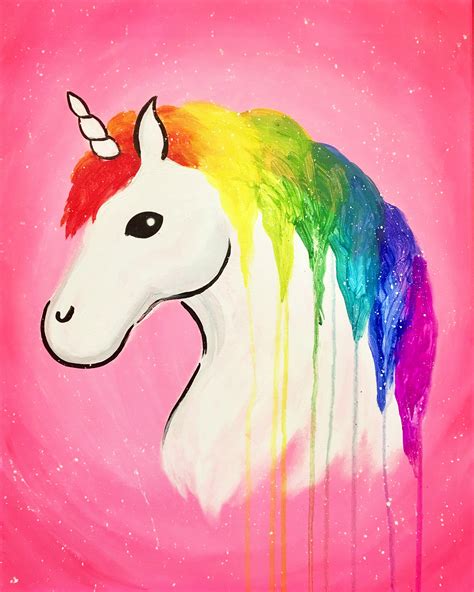rainbow unicorn pinots palette painting