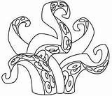 Squid Octopus sketch template