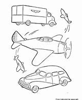 Car Printable Airplane Military Coloring Pages Kids sketch template