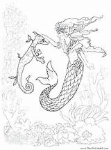 Coloring Pages Mermaid Dolphin Getcolorings Dolph Mermaids Dolphins sketch template