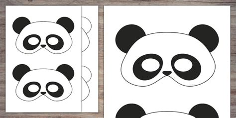 panda mask template twinkl party linsegnante ha fatto