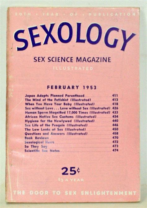 sexology sex science magazine an authoritative guide to