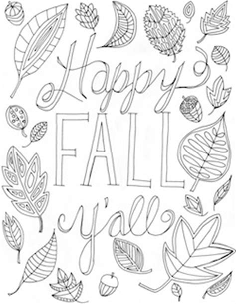 happy fall yall  printable coloring page