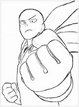 Punch Man Coloring Pages Kids Easy Color Children Printable Anime Justcolor sketch template