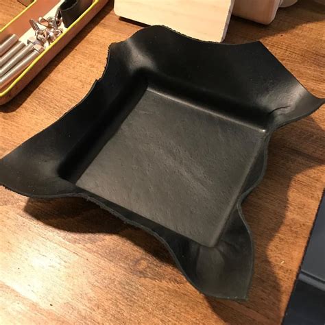 leather wet molding     leather tray   order   mold tho  thicker