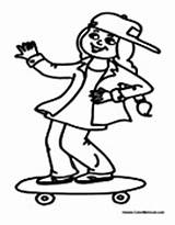 Coloring Pages Skateboarding Sports Girl Skateboard Color Book Board Sheets Teaching Colormegood Worksheets sketch template