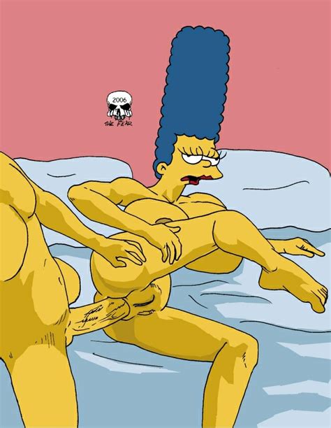 xbooru anal ass bed big breasts blue hair breasts hair hand on ass marge simpson nude penis