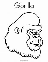 Coloring Gorilla Pages Ape Face Drawing Baby Cartoon Cliparts Head Printable Silverback Clipart Noodle Getdrawings Finish Color Print Outline Twistynoodle sketch template