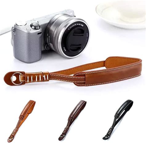 pcs pu leather camera wrist hand strap grip  sony  ar  nex   colors  camera