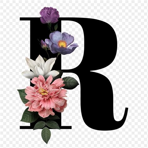 classic  elegant floral alphabet  png rawpixel